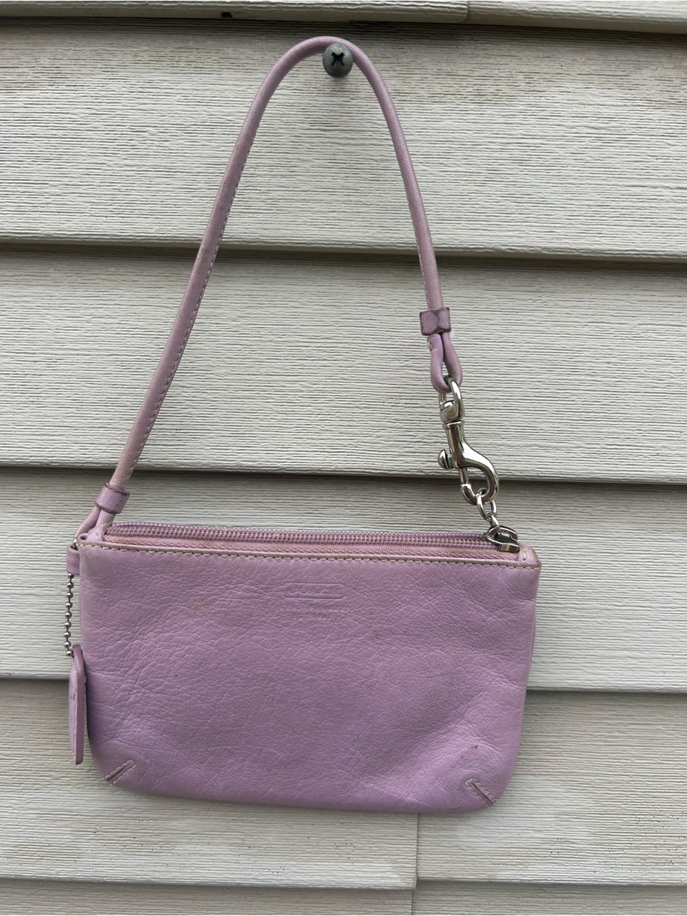 Coach Lavender Leather Wristlet Clutch